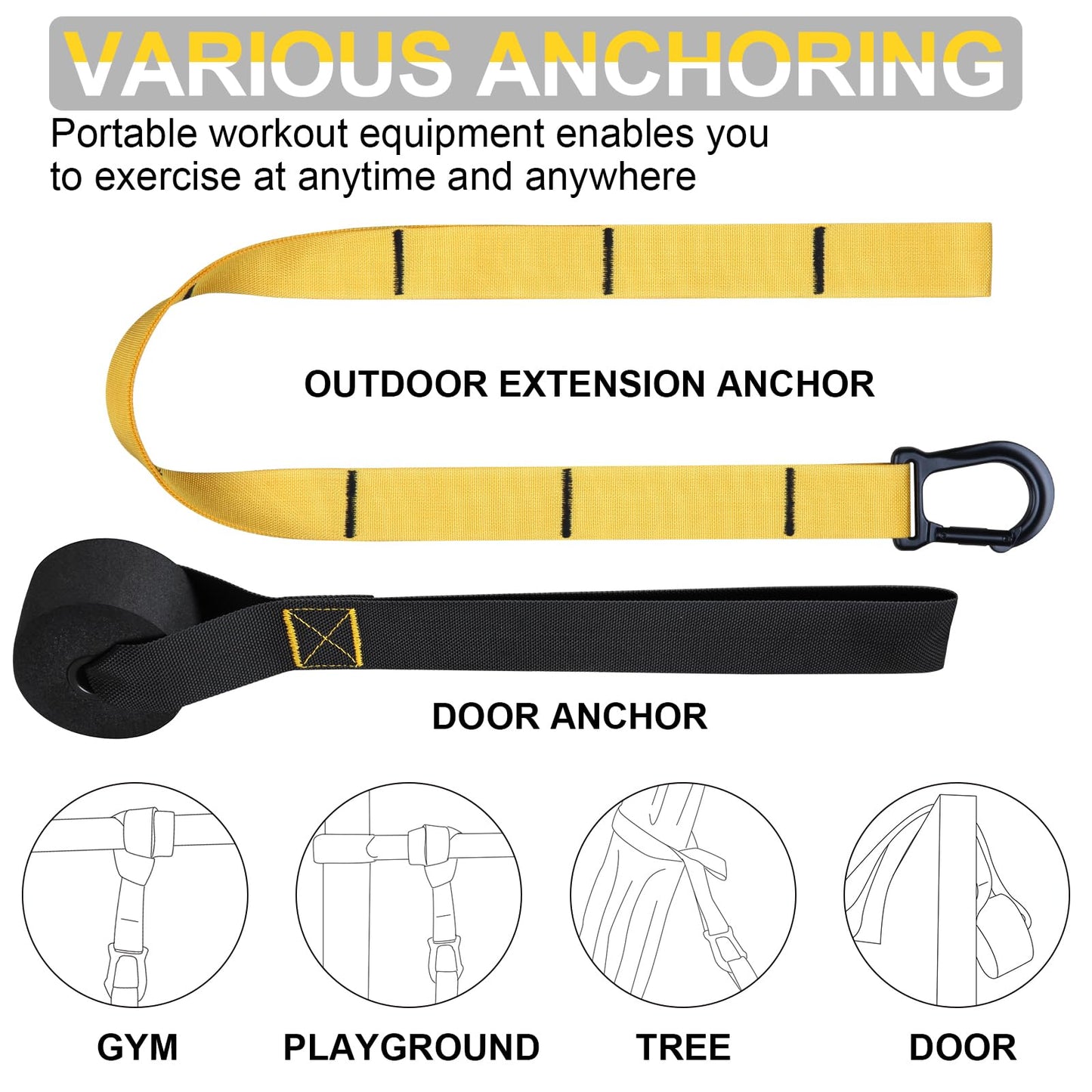 noxozoqm Home Resistance Training Kit for Home Gym - Resistance Bands Set with Handles, Door Anchor, Wall Mount, Guide for Full-Body Work.