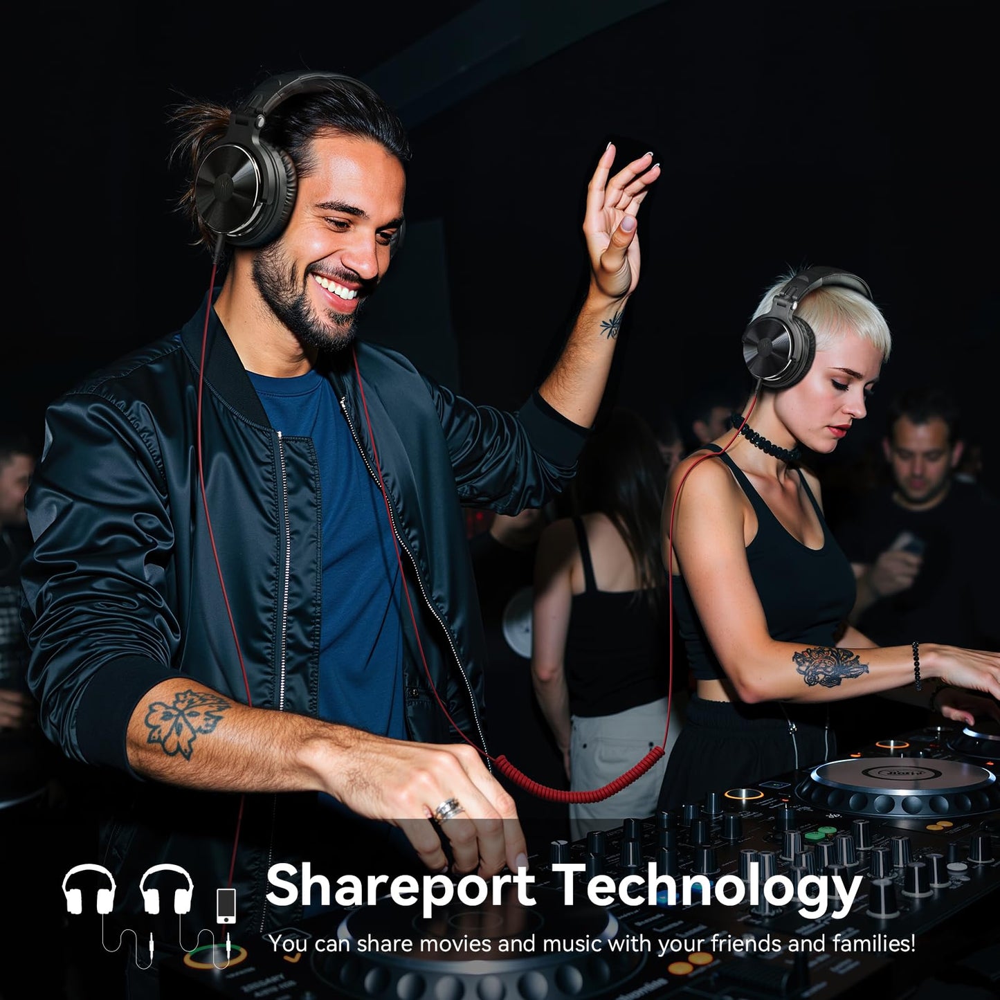 OneOdio Wired Over Ear Headphones Hi-Res Studio Monitor & Mixing DJ Stereo Headsets with 50mm Drivers and 1/4 to 3.5mm Jack for AMP Computer Recording Podcast Keyboard Guitar Laptop - Black