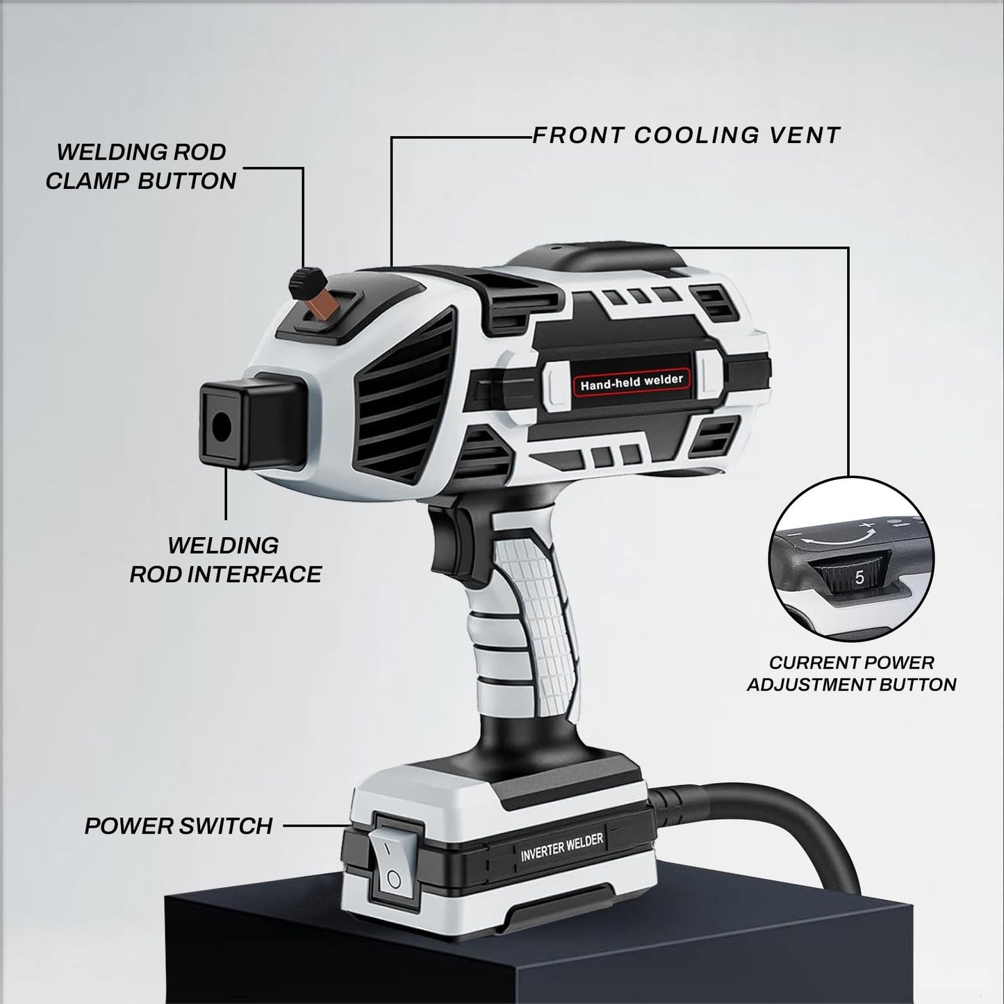 Portable Electric Welding Machine 110V with 20pcs Rods: 20-120A IGBT Inverter Handheld Welder Machine ARC Welder Gun - for 3/32"-1/8" Wire Rods and DIY, Repairs, Professional Use