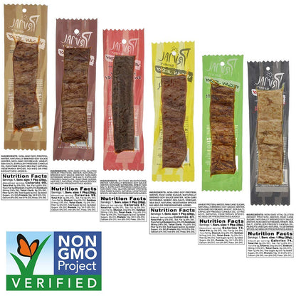 Primal Spirit Vegan Jerky - Most Popular Flavors Pack, 10 g. Plant Based Protein, ("The Classics" 3 Teriyaki, 3 Hickory Smoked, 3 Texas BBQ, 1 Thai Peanut, 1 Hot & Spicy, 1 Mesquite Lime, 12-Pack, 1 o