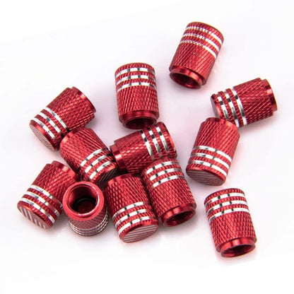 SINGARO American Flag Valve Stem Cap, 12PCS Aluminum Alloy Rubber Sealed Tire Cap, Universal for Cars, Trucks, SUVs and Motorcycles, Car Exterior Accessories (Red)