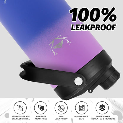 NATURE PIONEOR Insulated Water Bottles with Strap - 64 oz Stainless Steel Vacuum Wide Mouth Bottle with Holder/Carrier/Sleeve - 18/8 Food Grade 64oz Half Gallon Water Jug