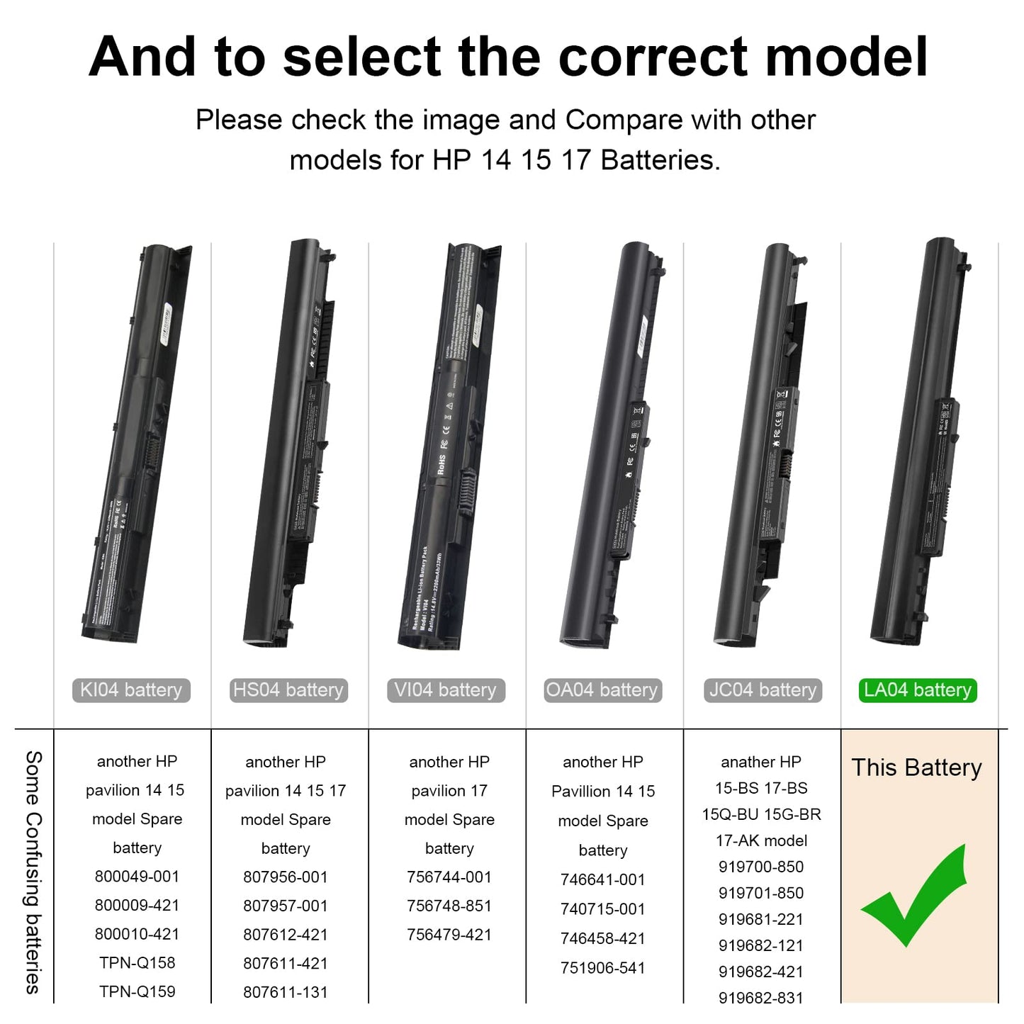 776622-001 Battery for HP 15-f272wm LA04 15-f233wm 15-f271wm 15-f211wm 15-f039wm 15-f010wm 15-f009wm 15-f010dx 15-f033wm 15-f305dx 15-f111dx 15-f162dx 15-n210dx 15-f023wm 15-f024wm 15-f100dx 15-f337wm