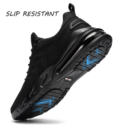 LARNMERN Men Non Slip Work Sneakers Water Resistant Food Service Zapatos Trabajo Antideslizantes Walking Shoes Waterproof Shoes Slip-on, Black 10