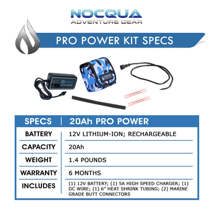 NOCQUA Pro Power Water-Resistant Battery & Charger Kit - Compatible with GPS, Depth & Fish Finders, & Most 12 Volt Electronics