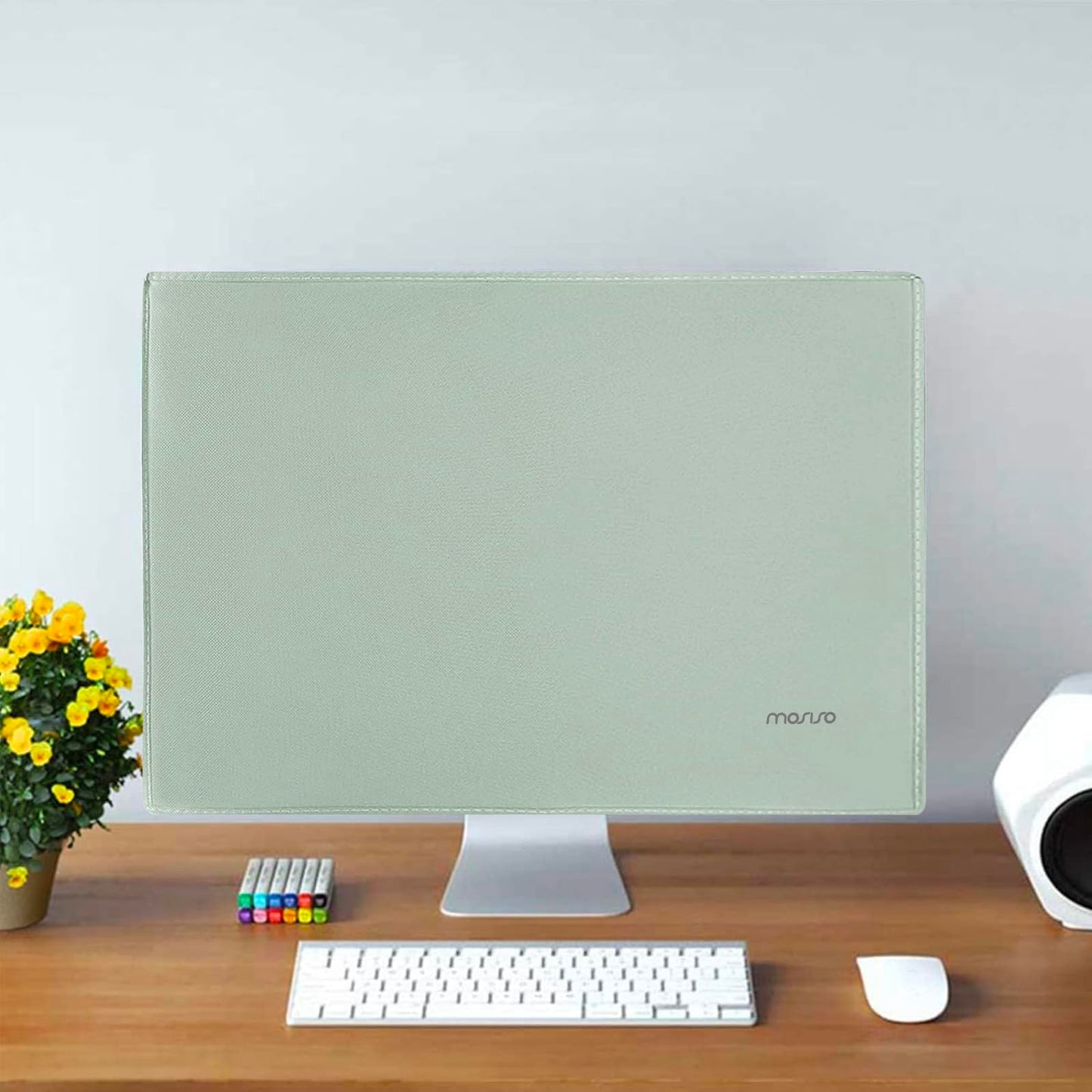 MOSISO Monitor Dust Cover 22, 23, 24, 25 inch Anti-Static Dustproof LCD/LED/HD Panel Case Computer Screen Protective Sleeve Compatible with iMac 24 inch, 22-25 inch PC, Desktop and TV, Antique Green