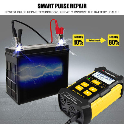 KONNWEI 3 in 1 Car Battery Charger, KW510 Battery Tester 12V 5-Amp Fully Automatic Smart Charger Automotive Pulse Repair Maintainer, Trickle Charger Battery Desulfator w/Temp Compensation