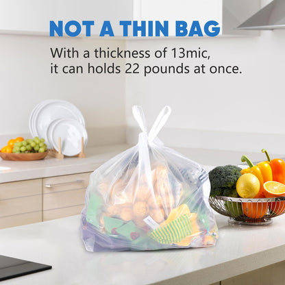 LimonLaviu Plastic Bags - 1000 Pack (11.5'x 6.5" x 21') with Handles for Small Business, Restaurants, Grocery & Trash