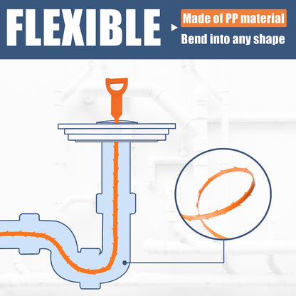 35.5inch Drain Clog Remover(1pcs), 25inch Drain Snake Hair Remover(6pcs) ＆ Cleaning Brush(2pcs), Hair Catcher Drain Auger Cleaner Tool Set For Toilet, Kitchen Sink, Bathroom Tub, Sewer, 9 Pack