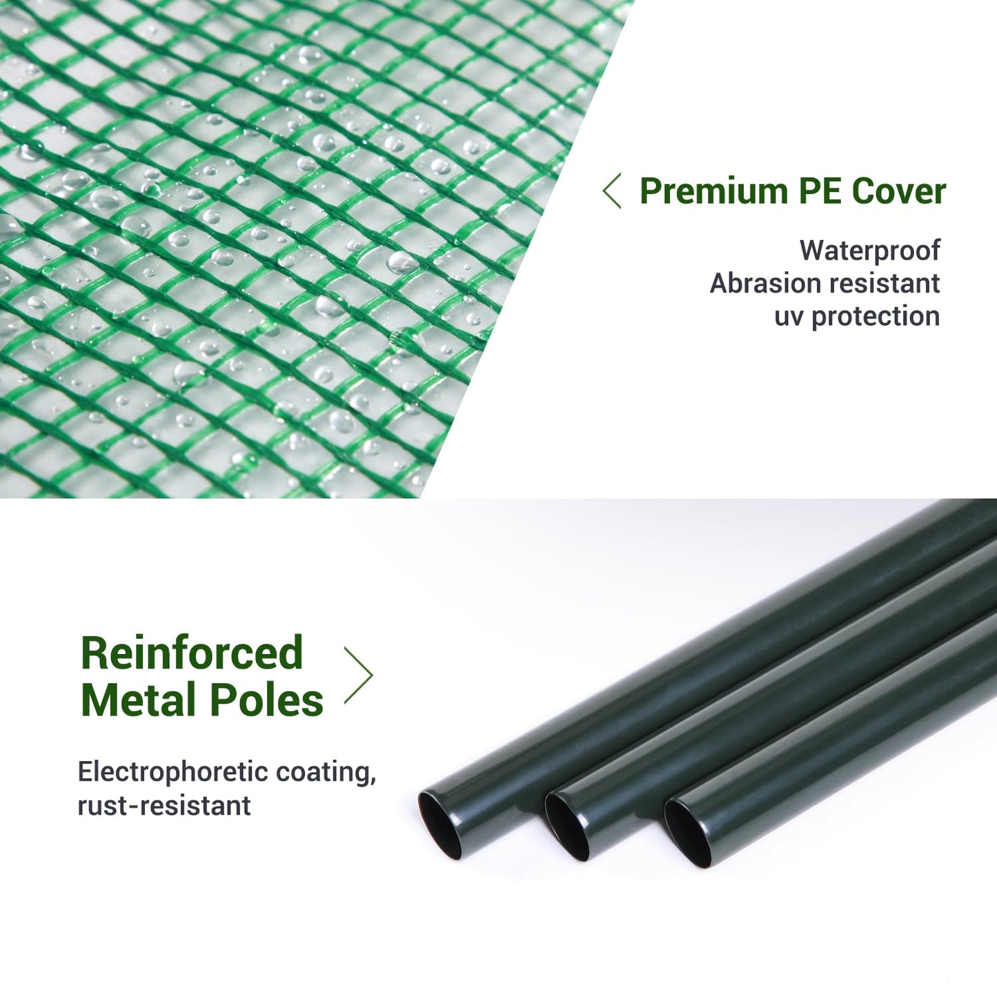 Lean to Greenhouse for Outdoors: Ohuhu Portable Tomato Green House Heavy Duty with Roll-Up Zippered Door, Tall Plastic Greenhouses for Outside Winter Plants Growing Shed for Backyard, 6.6x2.5x5.6 FT