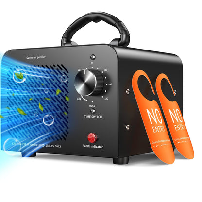 Ozone Generator 48,000mg, Commercial Ozone Machine Odor Removal, High Capacity O3 Ionizer Air Purifier Deodorizer, Portable Mini for Car, Home, Smoke, Pets, Industrial, for 4000 Square Feet -Black