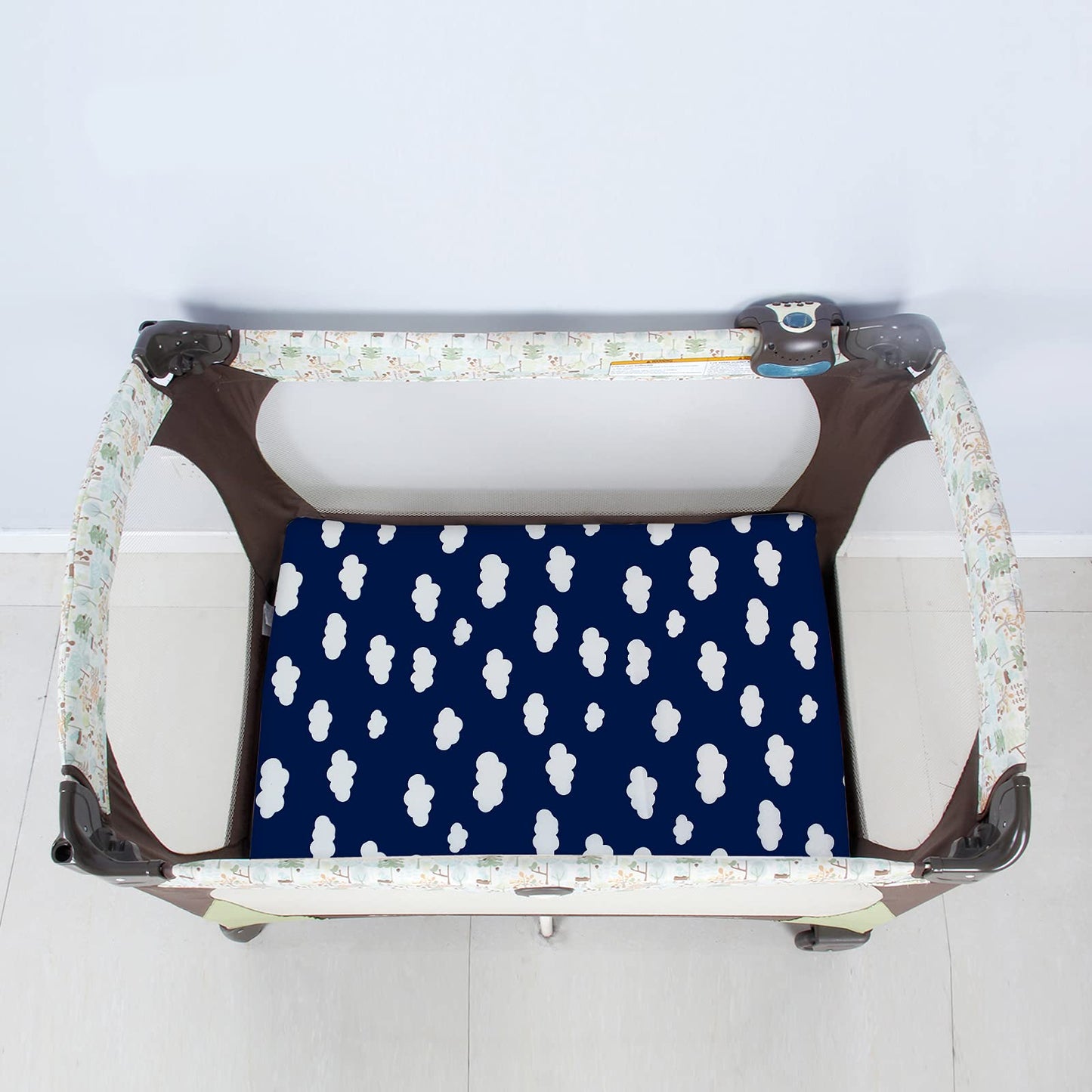 Pack and Play Sheets Fitted, 2 Pack Playard Sheet Fits for Graco Pack n Play Mattress, Mini Crib Sheets for Baby Boys & Girl