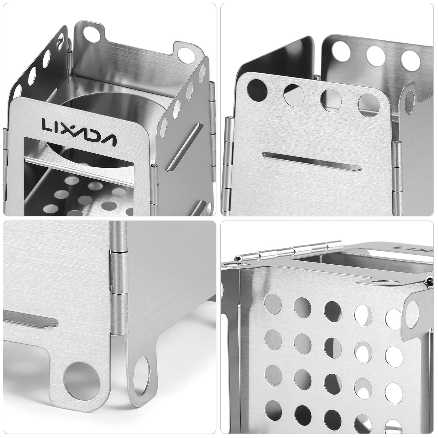 Lixada Camping Stove Wood Burning Stove Portable Stainless Steel Backpacking Stove for Picnic BBQ Camp Hiking