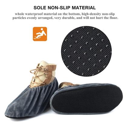PlasMaller 5 Pairs Non Slip Washable Reusable Shoes Covers For Household Thickened Boots, 5 Colors, XL