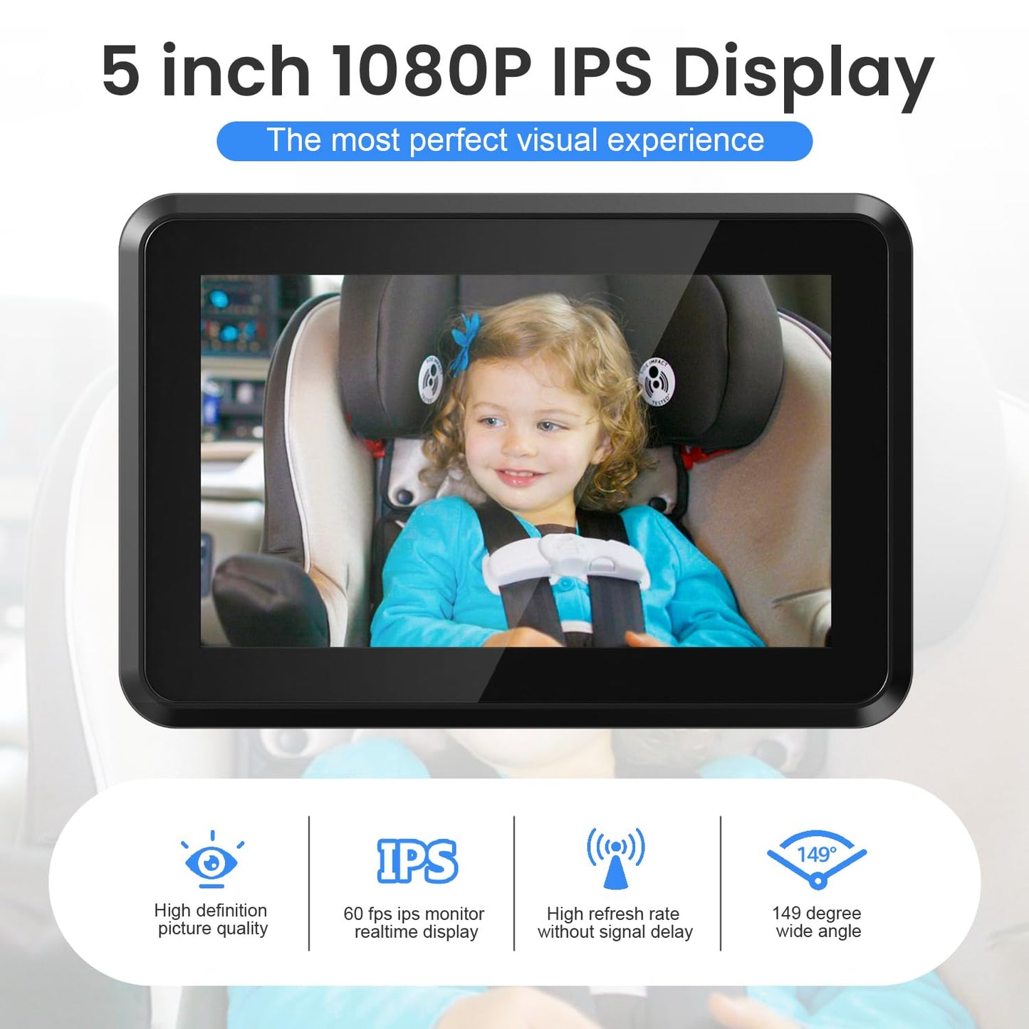 Itomoro Baby Car Mirror, HD Dual Channel with 2 IR Night Vision Camera, Easy 5 Min Installation for Rear Facing Seat