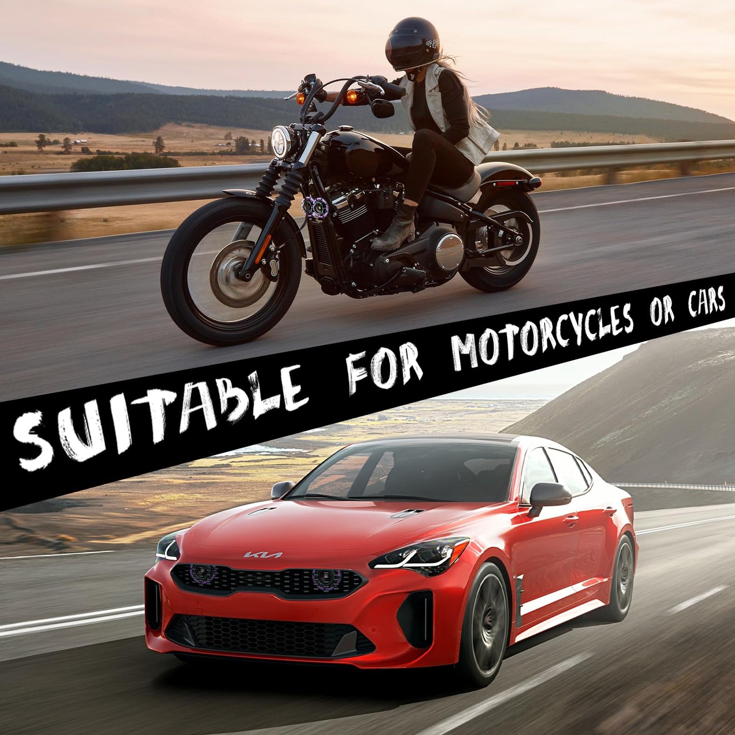 FARBIN Horns Loud Electric Car Horn Supertones 12V Horn High/Low Tone Twin Horns Kit (black)