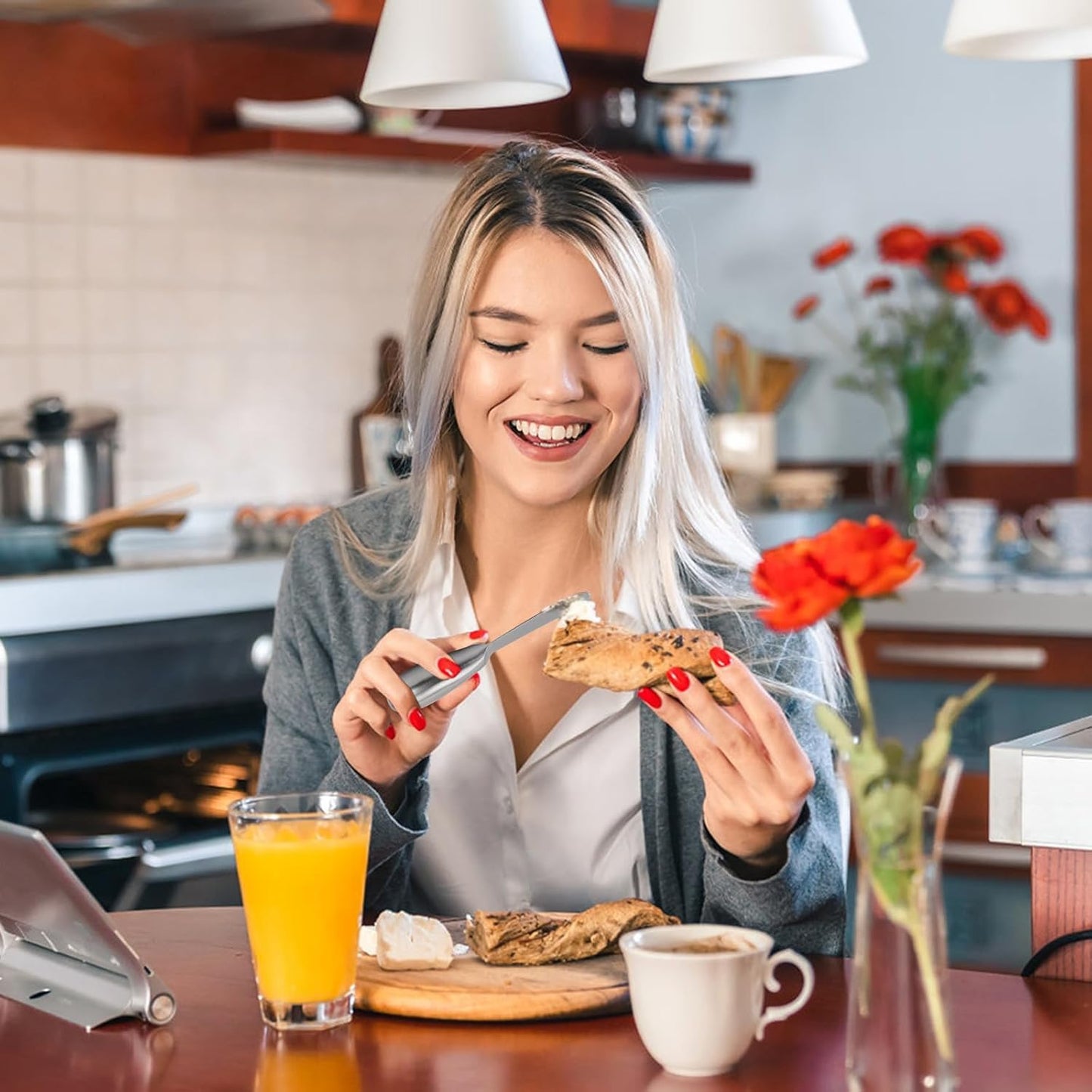 Linwnil Spreader Knife Set,4-Piece Cheese and Butter Spreader Knives,Mini Serving Tongs,Stainless Steel Multipurpose Butter Knives