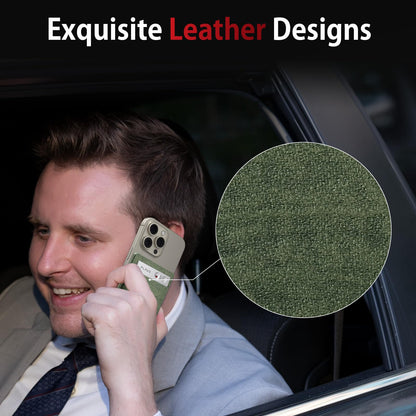 Magnetic Carrying Leather Case for PLAUD Note AI Voice Recorder – Thin Phone Wallet Attachment, Compatible with All Phone Sizes Green (Original Equipment Included, No Additional Purchases Needed)