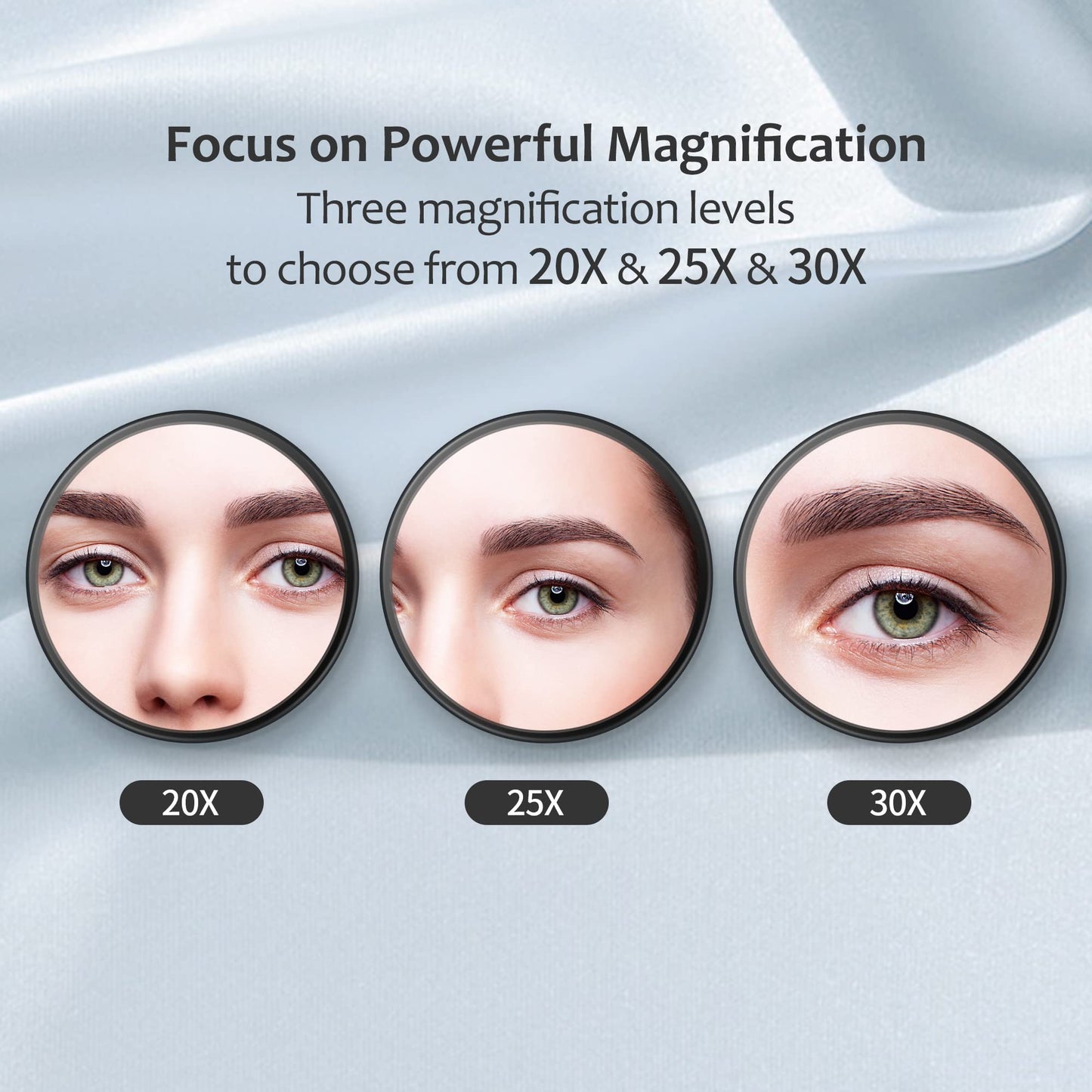 MIYADIVA 30X Magnifying Mirror, Small Travel Mirror with Suction Cup and Tweezers, 3.5 Inches