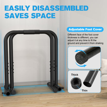 RELIFE REBUILD YOUR LIFE Dip bars &Dip Station Functional Heavy Duty Dip Stands Fitness Workout Dip bar Station Stabilizer Parallette Push Up Stand (Black)