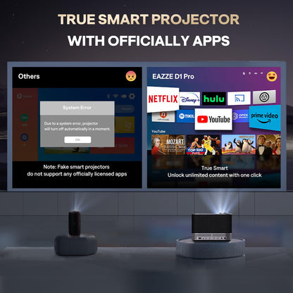 3-in-1 Projector 4K Supported, AURZEN BOOM 3 Smart Projector with WiFi and Bluetooth, 3D DoIby Audio & 36W Speakers, Auto Focus & Keystone, Netflix Official 500 ANSI Home Outdoor proyector, Black