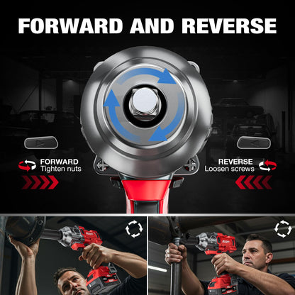 Alloyman Cordless Impact Wrench, 1475Ft-lbs (2000N.m) 1/2 High Torque Brushless Impact Gun, 20V Power Impact Driver, 4000mAh Battery,3 Sockets, Brushless Motor Variable Speeds for Car/Truck RV/Mower