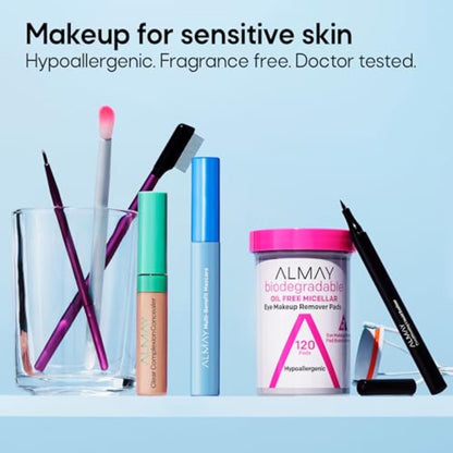 Almay Mascara, Volume, Length, Definition & Conditioning, Multi-Benefit Eye Makeup, Hypoallergenic and Fragrance-Free, 502 Black