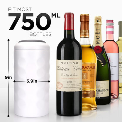 Premium Wine Chiller - Wine Bottle Chiller Double Walled, Vacuum Insulated Wine Cooler for Most 750mL Champagne and Wine Bottles