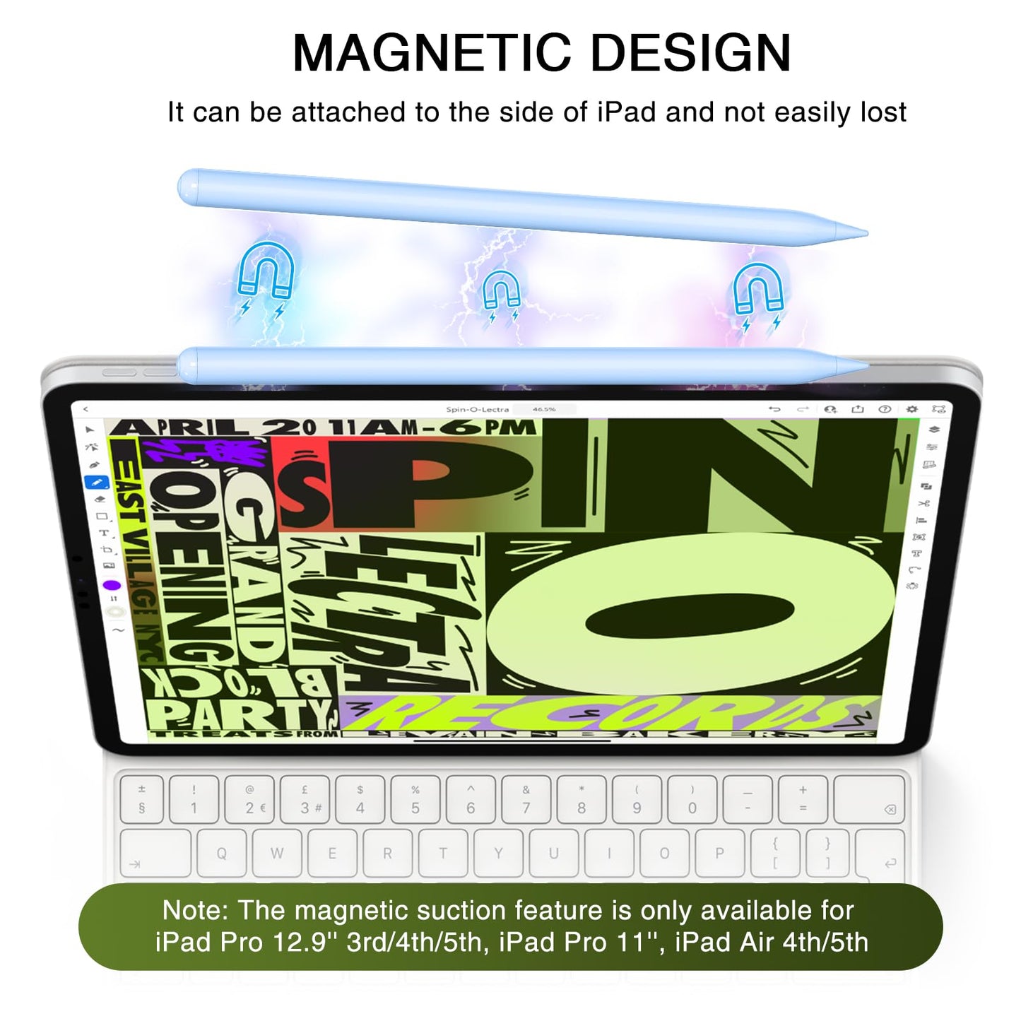 Pen for iPad 2018-2025, HATOKU 15 Mins Fast Charging Pencil 1st Gen with Tilt & Palm Rejection Compatible with iPad Air 3/4/5/M2/M3, iPad mini 5/6/7, iPad 6/7/8/9/10/11, iPad Pro 11"/12.9"/M4 (Blue)