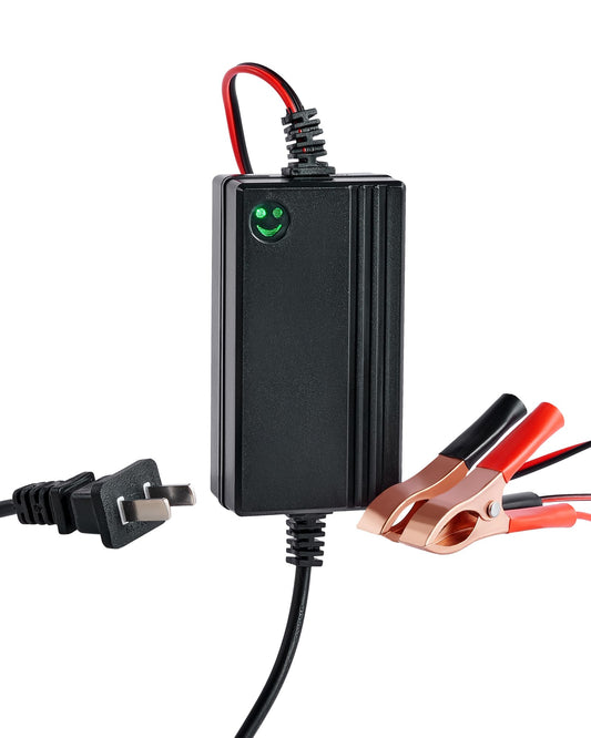 Orion Motor Tech 2PC 12V Battery Charger and Maintainer, Trickle Charger for Charging Boats Motorcycles ATVs Riding Mowers & Car Truck SUV RV Maintenance with Smart 2 Stage Charging & Power Indicator