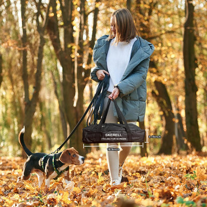 Outdoor Projector Screen with Stand 100 Inch: Portable Projection Screen 16:10 4K HD Outdoor Movie Screen with Carry Bag for Home Backyard Theater