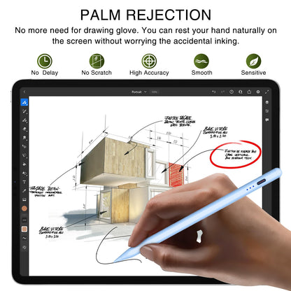 Pen for iPad 2018-2025, HATOKU 15 Mins Fast Charging Pencil 1st Gen with Tilt & Palm Rejection Compatible with iPad Air 3/4/5/M2/M3, iPad mini 5/6/7, iPad 6/7/8/9/10/11, iPad Pro 11"/12.9"/M4 (Blue)