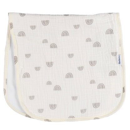 Gerber Baby Unisex Muslin Burp Cloths 5-Pack, Multi Rainbow, Large Size 20" x 10"