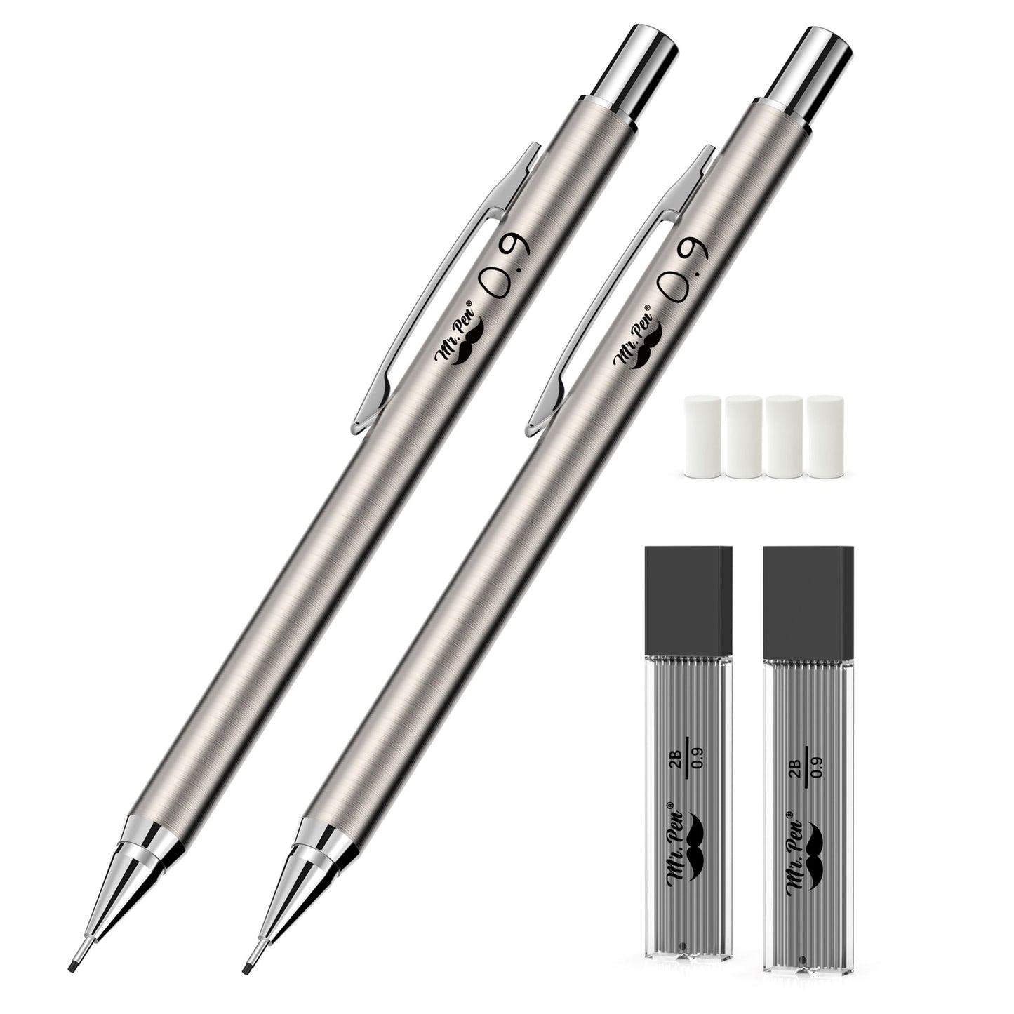 Mr. Pen- Metal Mechanical Pencils, 0.9mm, 2 Pack, Lead Pencil, Mechanical Pencil Metal Mechanical Pencil Mechanical, Mechinal Pencils, Mechanical Drafting Pencil, Back to School Supplies
