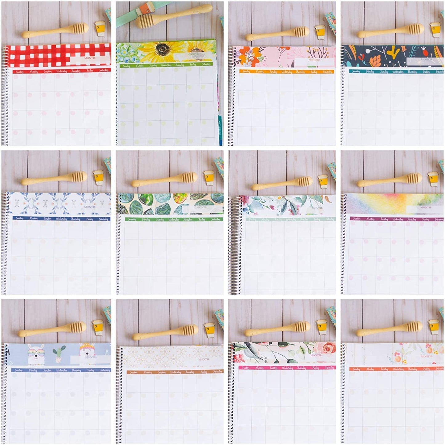 Large Meal Prep Planner, Spiral, Pull-off Grocery Shopping Lists, Kitchen Management, Tabbed Dividers, Laminated Covers, Easy Organizing, Avoid Food Waste, Folder Pockets, Covers a full Year - Eccolo