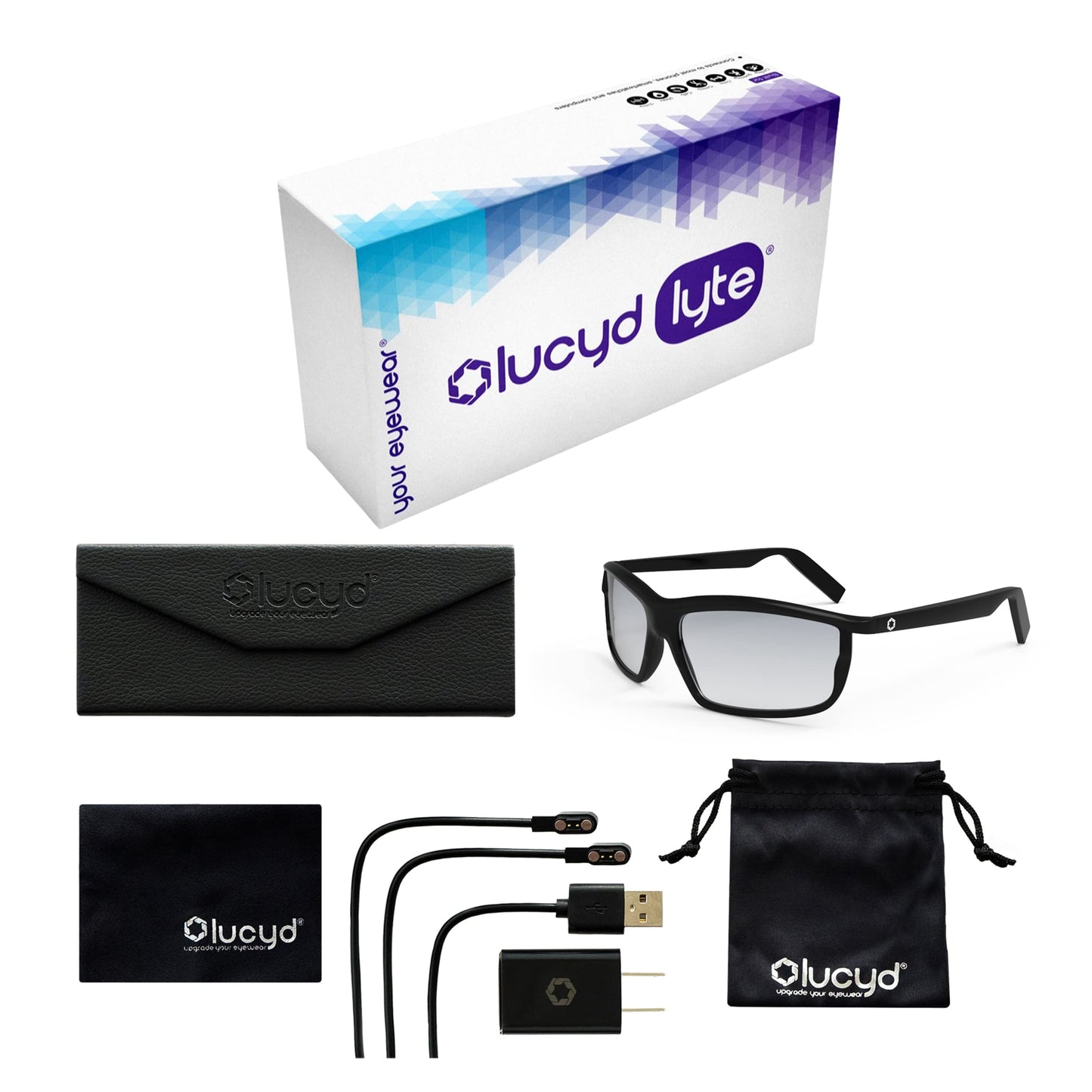 Lucyd Lyte Bluetooth Audio Sunglasses for Men & Women – Smart Glasses with Wireless Bluetooth Headphones, Smart Speaker and Wireless Mic - Bluetooth Eyewear Compatible with Alexa and Siri - Nitrous