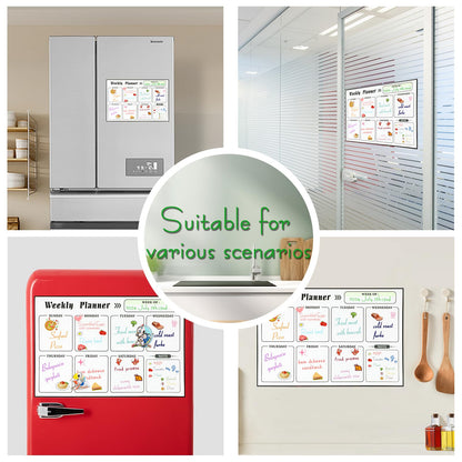 Meal Planner Magnetic Menu Board for Kitchen Fridge Planning Board Meal Planner for Fridge Weekly Meal Planner Dry Erase Calendar for Fridge Magnetic Calendar Fridge Calendar Magnet