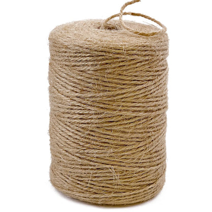 PerkHomy Natural Jute Twine 600 Feet Long Twine String for Crafts Gift Wrapping Packing Gardening Crochet Knitting Macrame Decor (Brown 2mm * 600feet)