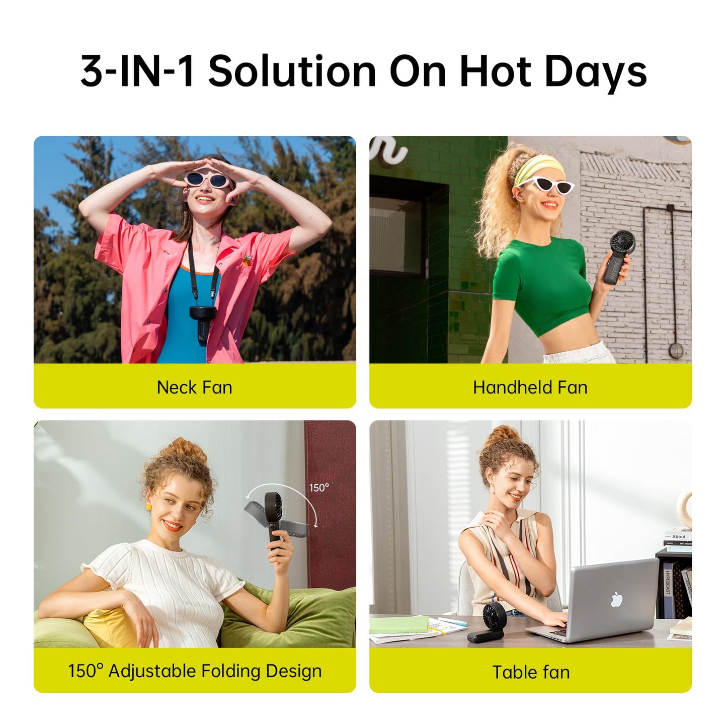 JISULIFE Handheld Fan Life7 – Ultimate Flexibility: High-Power Motor, LED Display, 19.5 Hrs Cooling, 5000mAh Rechargeable, 5-Speed, Foldable Design, 3-IN-1 Portable Fan for Travel Cruise Beach(Black)