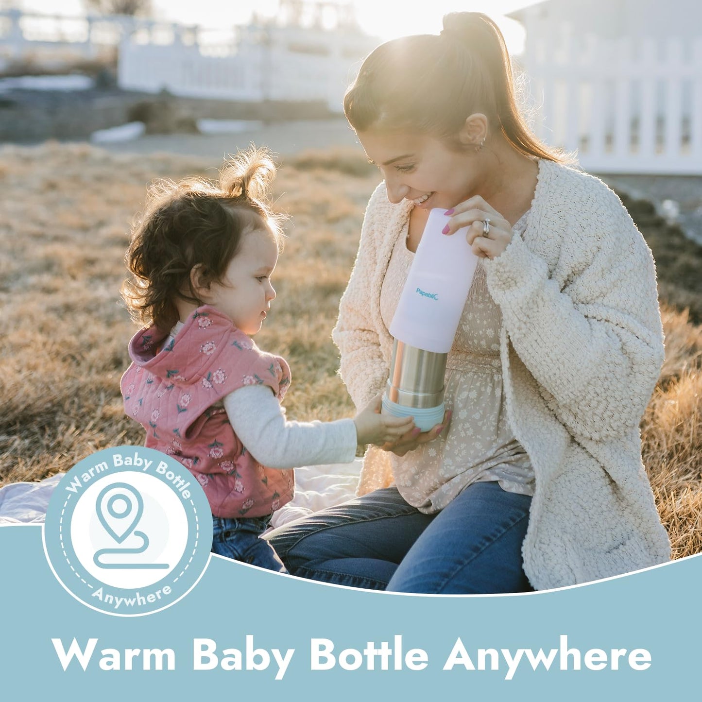 Papablic Portable Travel Baby Bottle Warmer Plus with Large Capacity, 18 oz