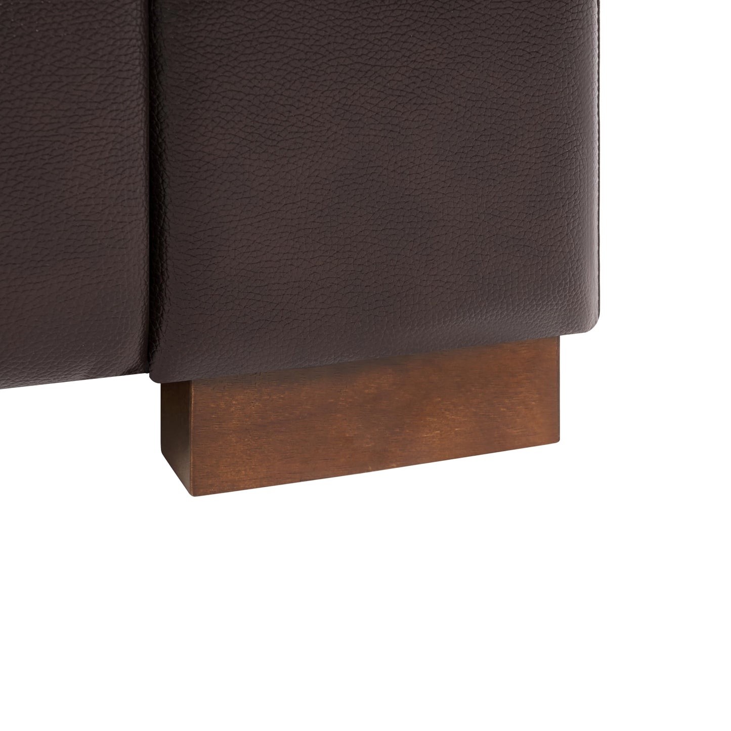 Naomi Home Siggy Genuine Leather Sofa - Set of 3 Luxurious Comfort, Goose Feather Cushion Filling, Square Arm Design, Sturdy Block Legs, Elegant Espresso - Ideal for Living Room, Office, or Bedroom