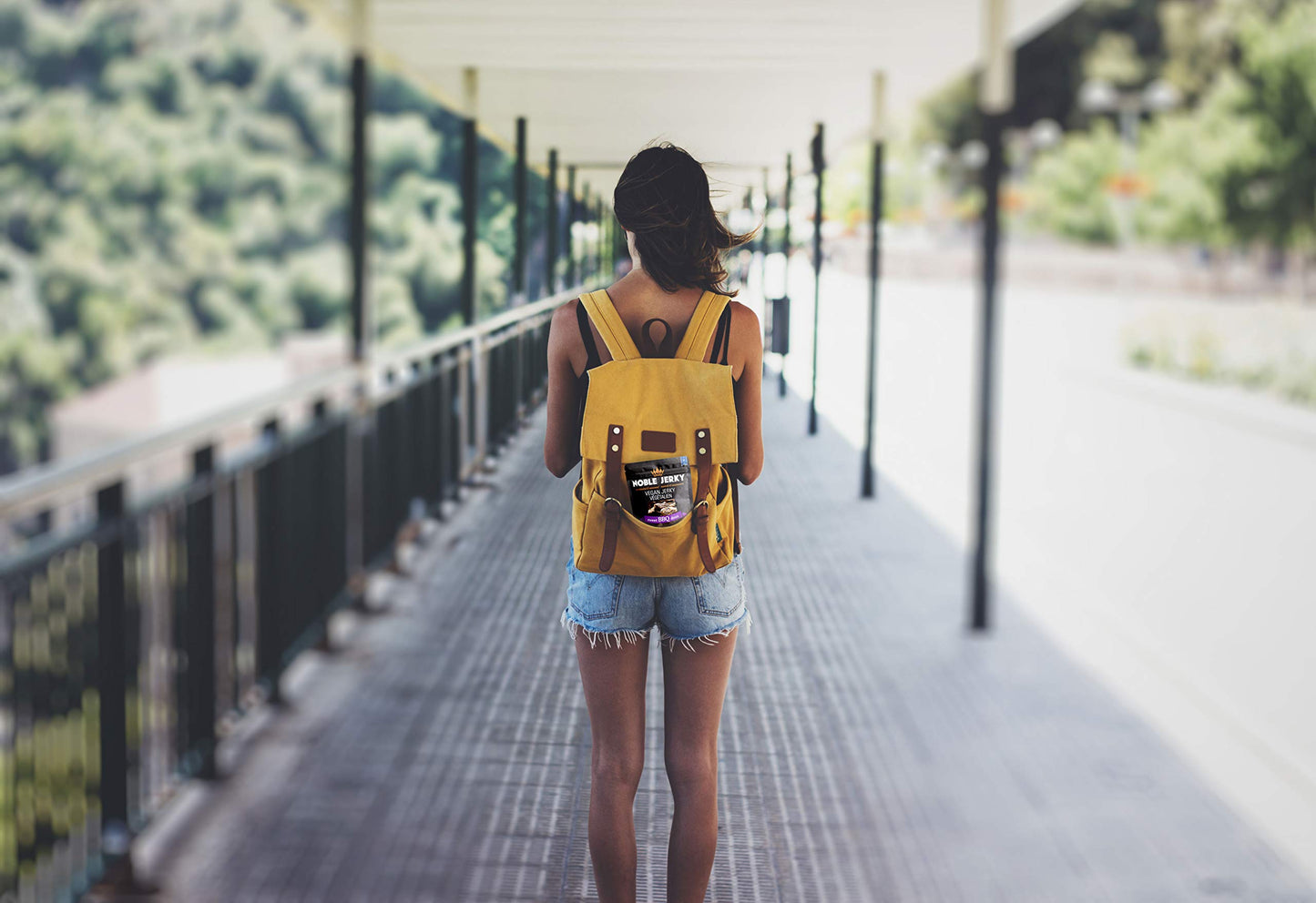 Noble Jerky - Healthy Vegan Plant Protein + Energy Non-GMO Meat Free 100% Natural 4 Bags (2.47 oz each Bag)