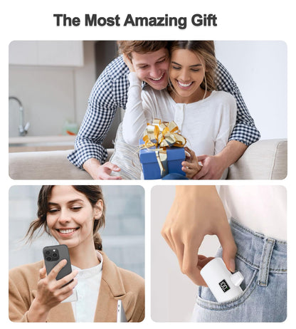Portable Charger, 6000mAh for iPhone 15 16 Power Bank, USB-C Portable Phone Charger with Fast Charging (20W), Mini Battery Pack for iPhone 15 Pro/15 Plus/15 Promax/Samsung/Huawei Andriod - White