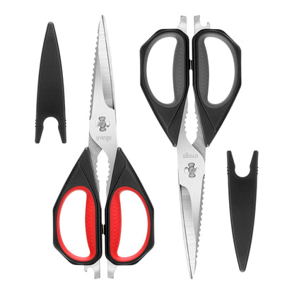 LIVINGO Kitchen Scissors, 2 Pack 9.25" Utility All Purpose Poultry Shears Heavy Duty Dishwasher Safe, Come Apart Sharp Stainless Steel Cooking Food Scissors for Cutting Meat, Chicken, Vegetable, Fish