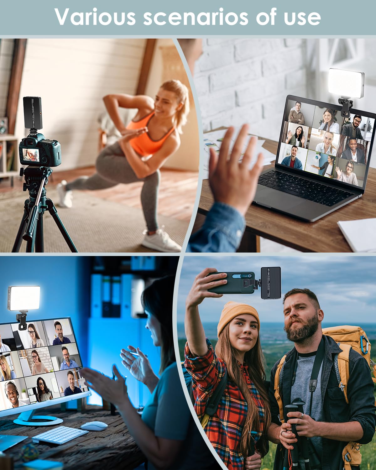 150 LED Phone Light, Selfie Light for iPhone/Phone/iPad/Camera, 5500Mah Rechargeable Portable Lights, 3 Lighting Adjustment Modes, Selfie Lights for Photography/TikTok/Vlog/Video