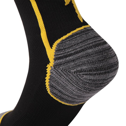 KitNSox Adult Youth Mid Calf Cushion Team Sports Number Socks for Basketball Football Baseball Gold/Black
