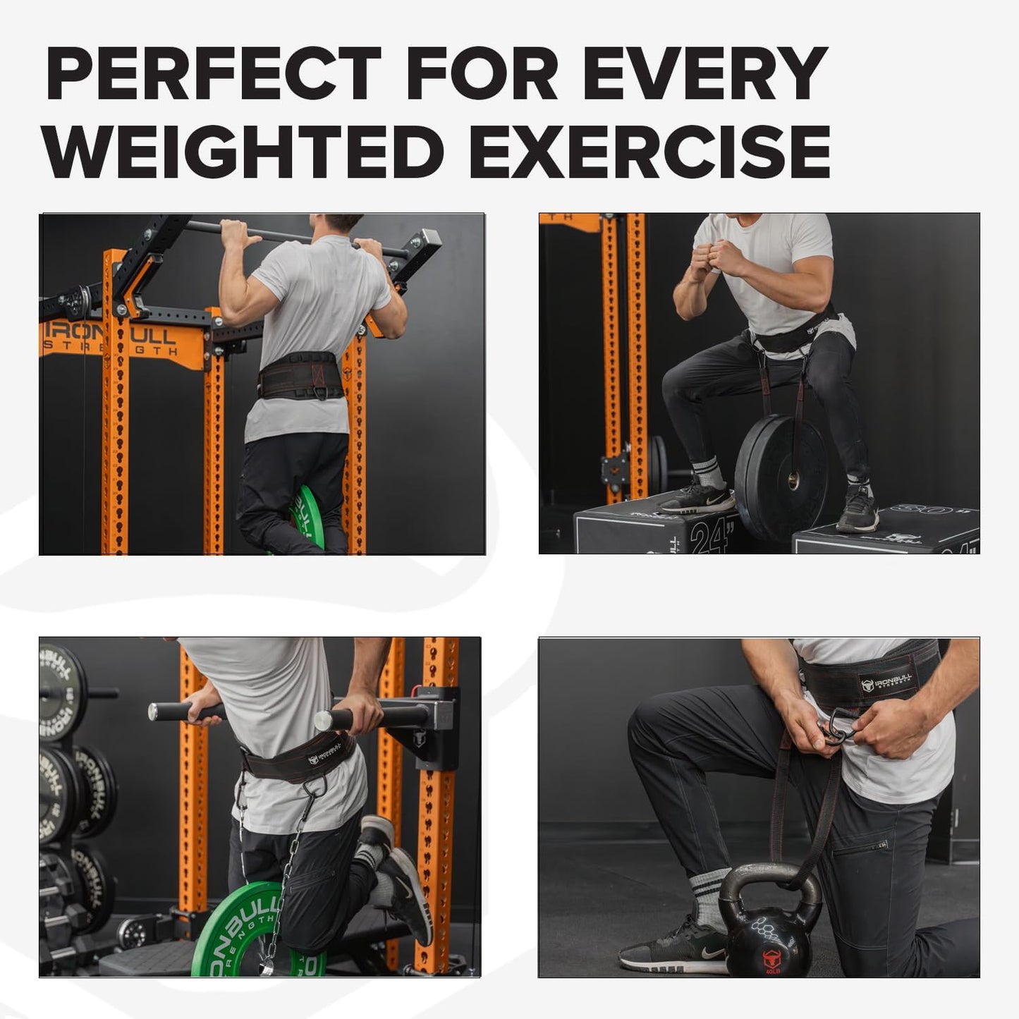 Advanced Dip Belt V2 – Heavy-Duty Weighted Belt with Reinforced Back, Chain & Nylon Strap – 3-Point Anchor D-Rings for Dips, Pull-Ups, Squats & More (XX-Large)