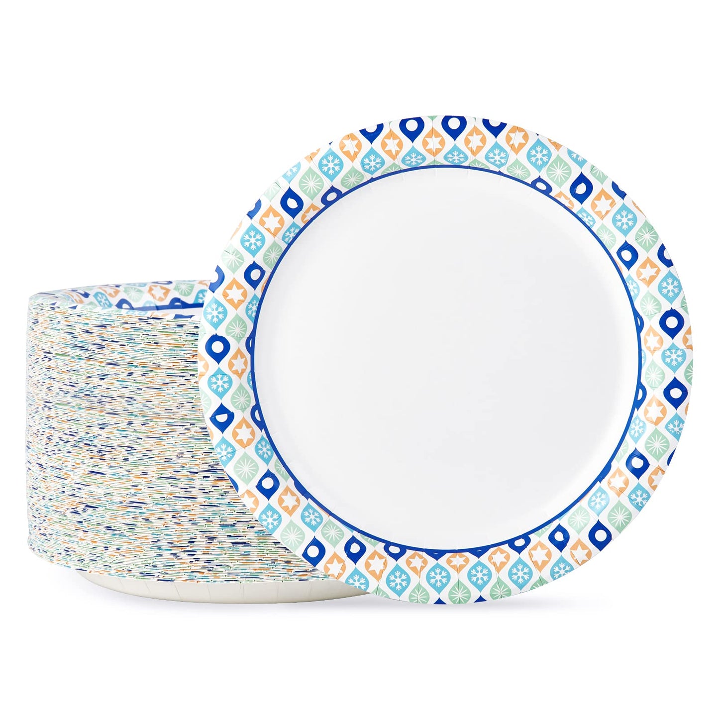 MUCHII Paper Plates 10 Inch, 120 Count Disposable Paper Plates Bulk, Soak and Cut Proof for Party,Picnic, Family Gatherings