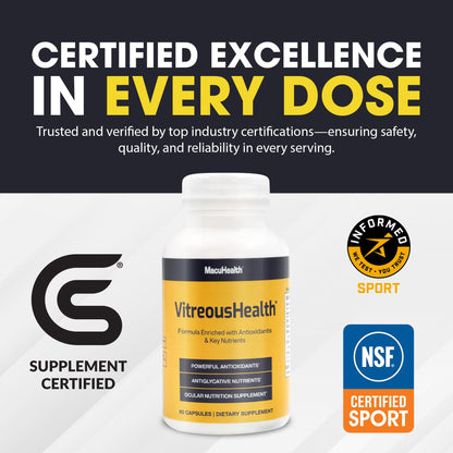 Macuhealth VitreousHealth Evidence-Based Eye Supplement - 90 Capsules
