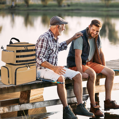 MATEIN Fishing Backpack, Water Resistant Fishing Tackle Box Bag with Rod Holders & Cooler, Gear Gifts for Men